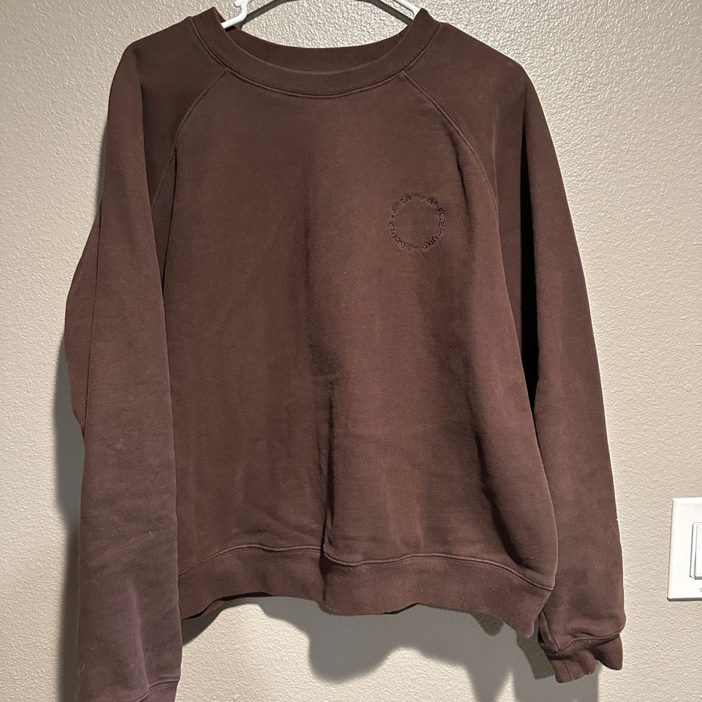 Chocolate Brown Crew Neck Sweater with Relaxed Fit